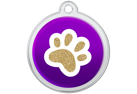 Médaille chien Red Dingo Patte Violet